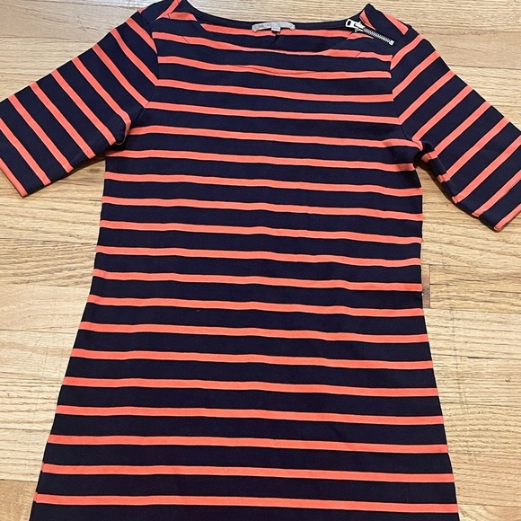 GAP Navy and Coral Striped Midi Dress women size xs - Picture 5 of 8